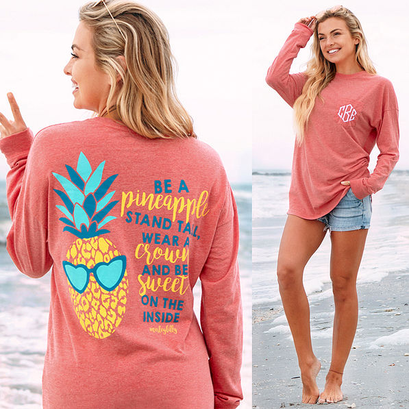 Personalized Pineapple Graphic Long Sleeve Tee