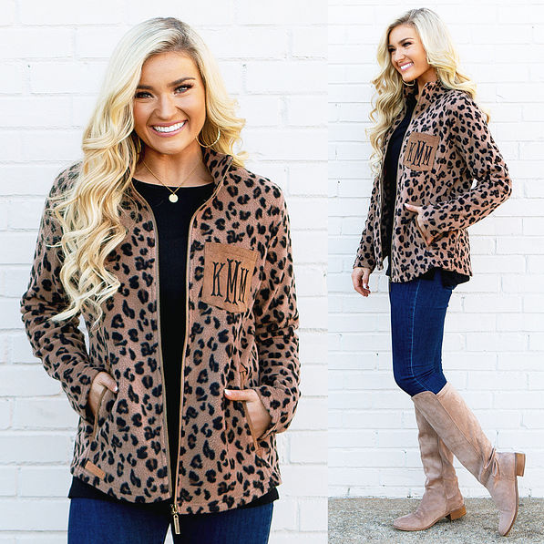 Ladies Personalized Leopard Print Jacket