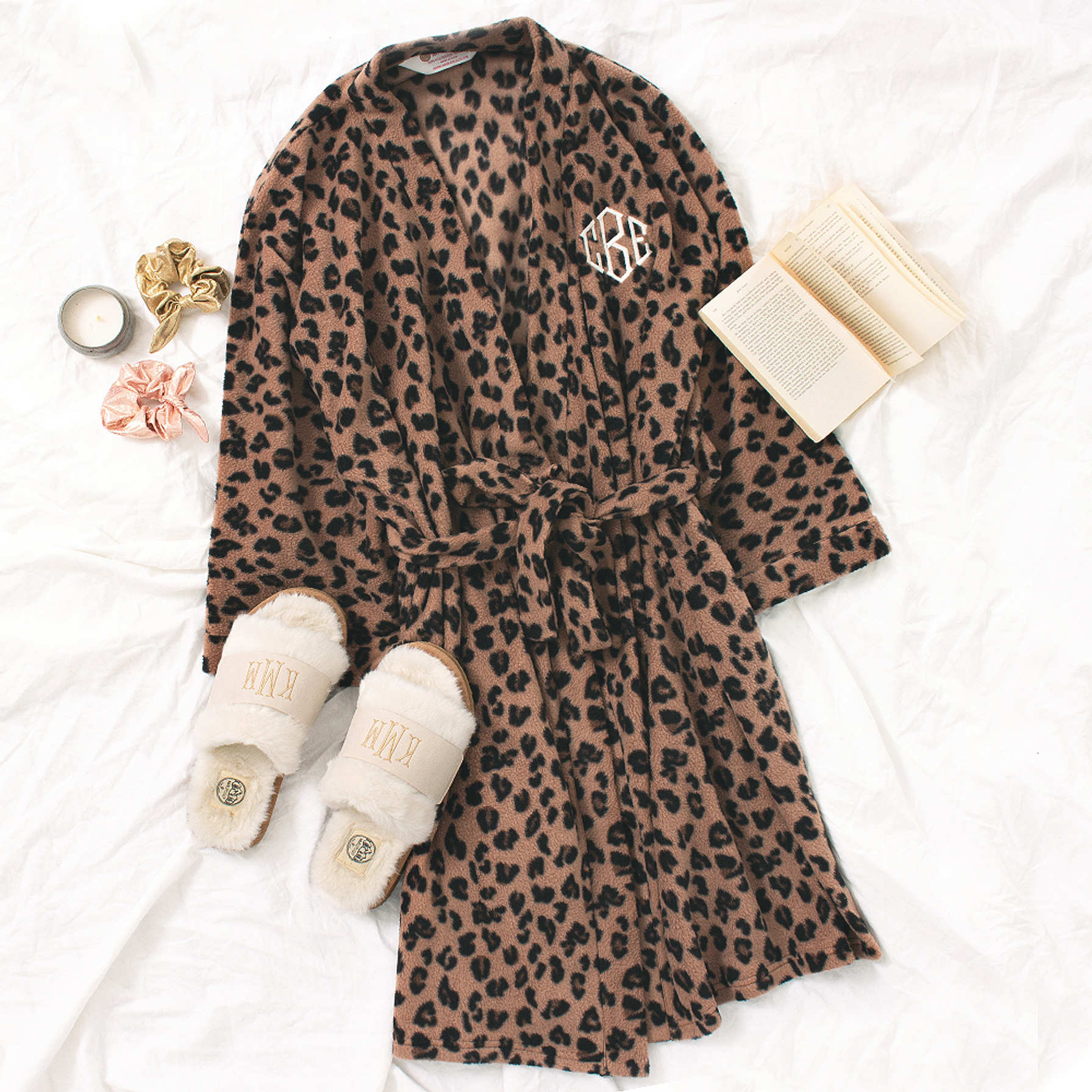 Personalized Leopard Print Fleece Robe Marleylilly