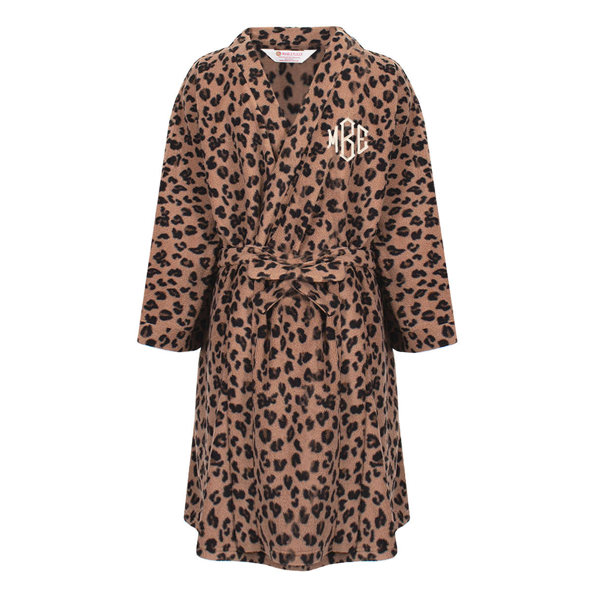 Personalized Leopard Print Fleece Robe Marleylilly