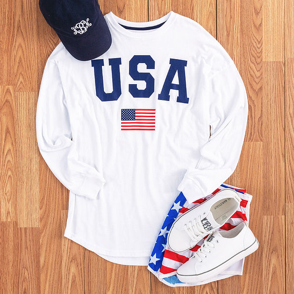 USA graphic long sleeve tee outfit