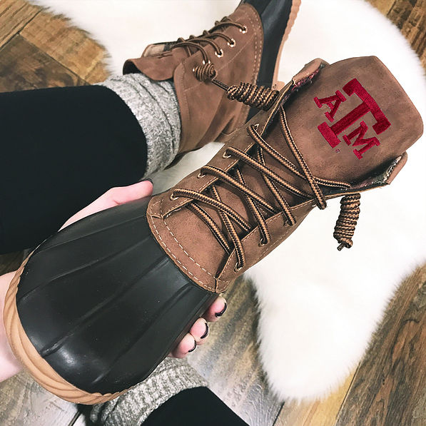 Texas A&M Logo Duck Boots — Marleylilly