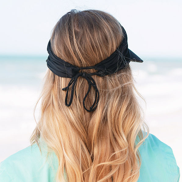 back of black swim visor