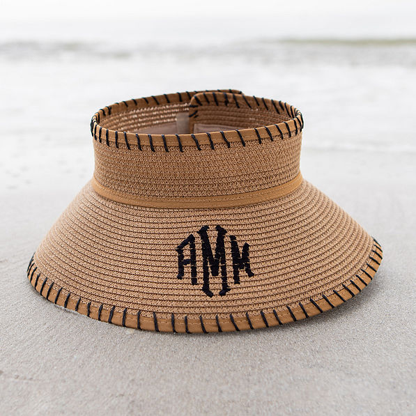 Whipstitch Packable Straw Visor at the beach