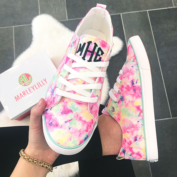 Black And Purple Tie Dye Canvas Shoes