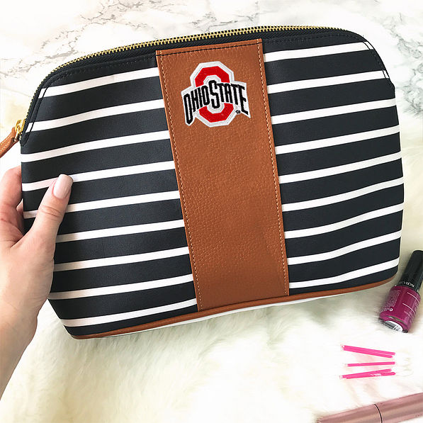 black and white ohio state cosmetic bag