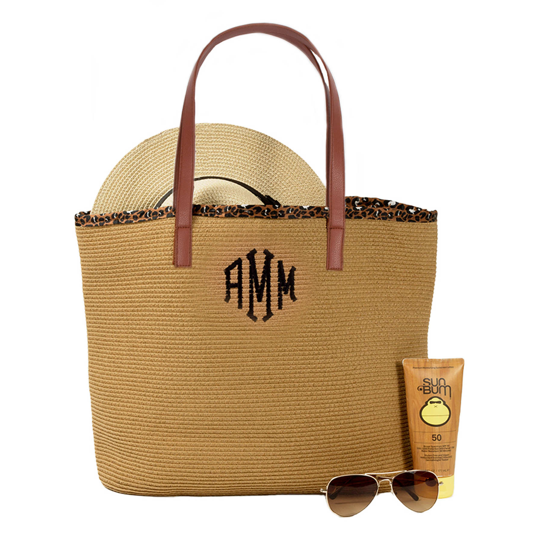 Spacious Personalized Straw Tote Bag Marleylilly
