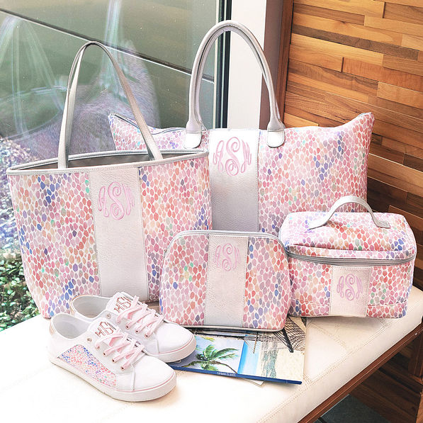 monogrammed watercolor travel collection