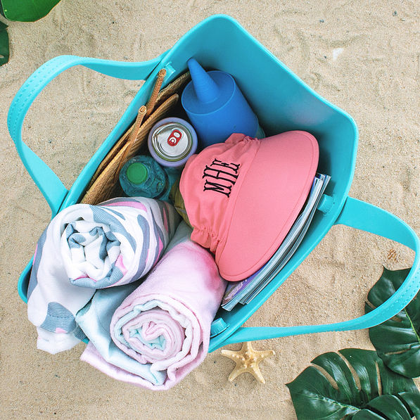 inside of monogrammed waterproof tote