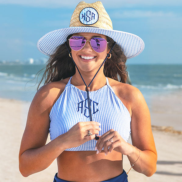 Monogrammed Straw Hat