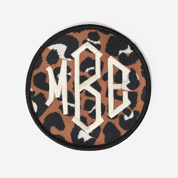 monogrammed patch in cheetah