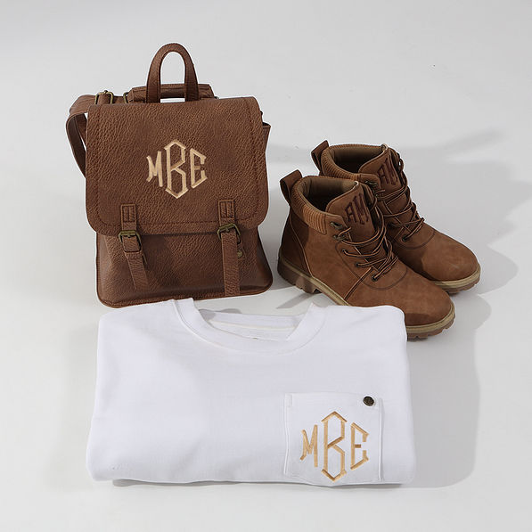 Monogrammed Hiking Boots Outfit