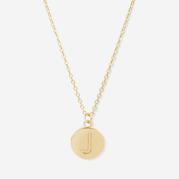 14K Yellow Gold Disc Initial J Necklace – Carroll's