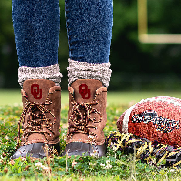 Oklahoma Duck Boots with Football