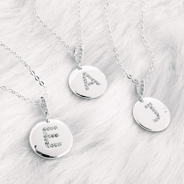 silver initial charm necklaces