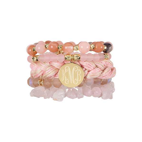 monogrammed boho bracelet stack