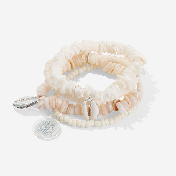 personalized shell bracelet set