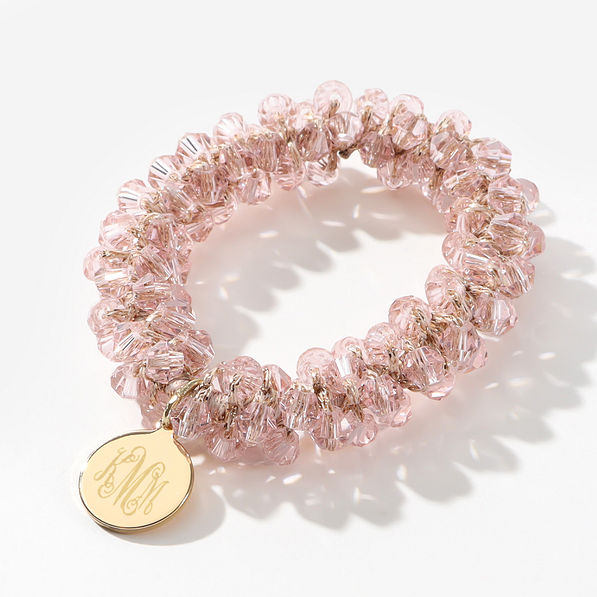 Monogrammed Hair Tie in Pink