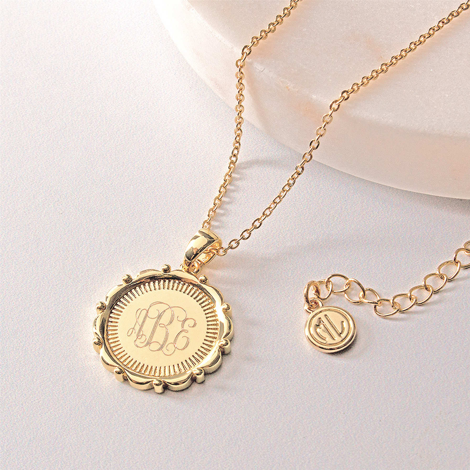 Personalized Medallion Pendant Necklace Marleylilly Personalized Medallion Pendant Necklace Marleylilly