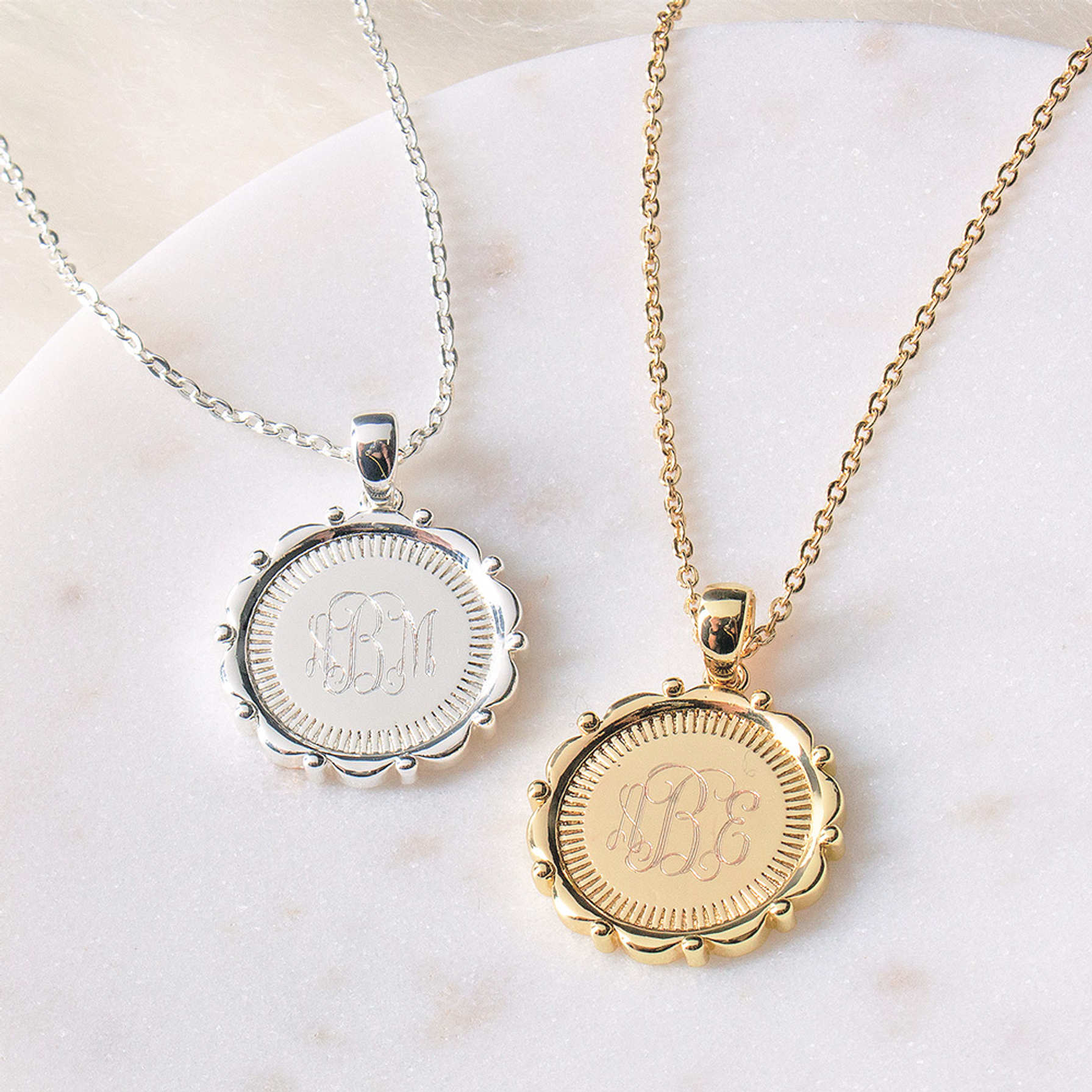 Personalized Medallion Pendant Necklace Marleylilly