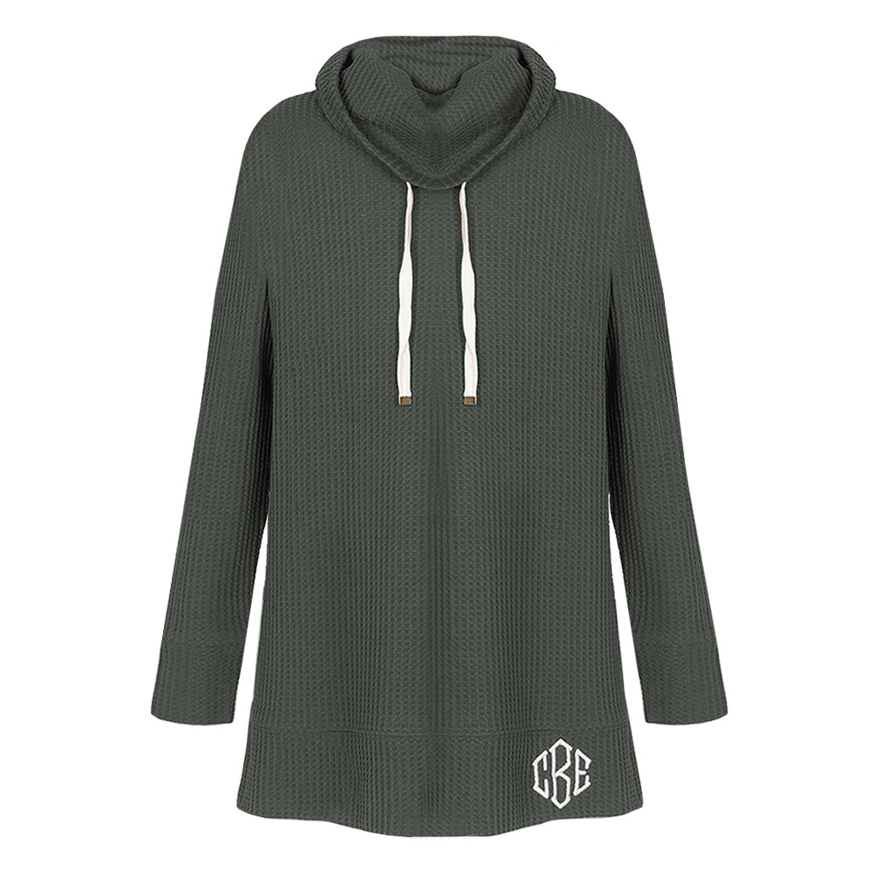 Raw Edge Waffle Knit Boatneck Pullover main image 1