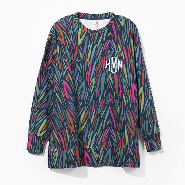 Monogrammed Everyday Sweatshirt in Navy Safari