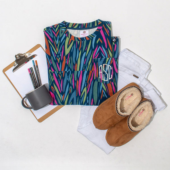 Monogrammed Everyday Sweatshirt teacher fit