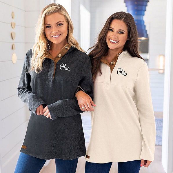 Ohio State Popover in Charcoal and Oatmeal