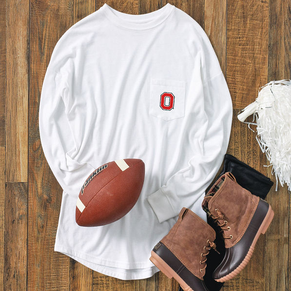 white ohio state long sleeve shirt ootd