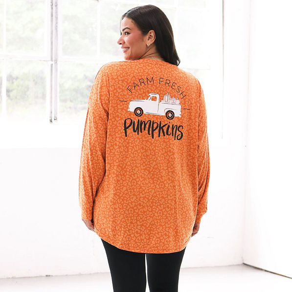 back of pumpkin leopard farm fresh pumpkins truck fall shirt