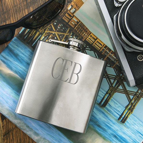 silver flask on beach vibes