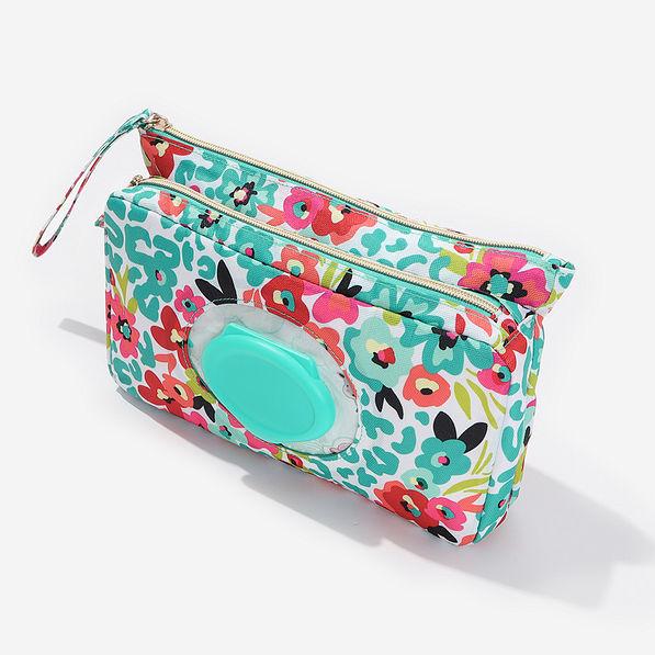 Diaper Changing Carryall in Wild Blooms side shot