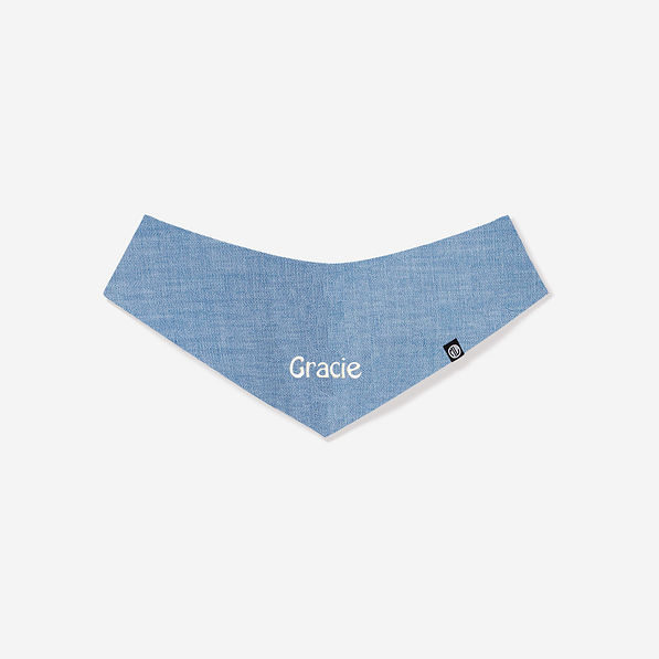 medium personalized dog bandanas in chambray