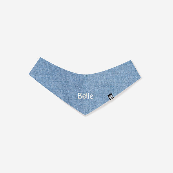 large personalized dog bandanas in chambray