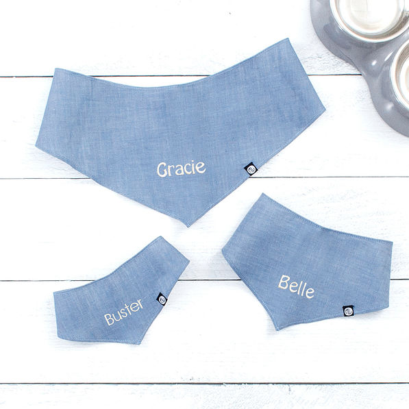 chambray dog bandana in all sizes