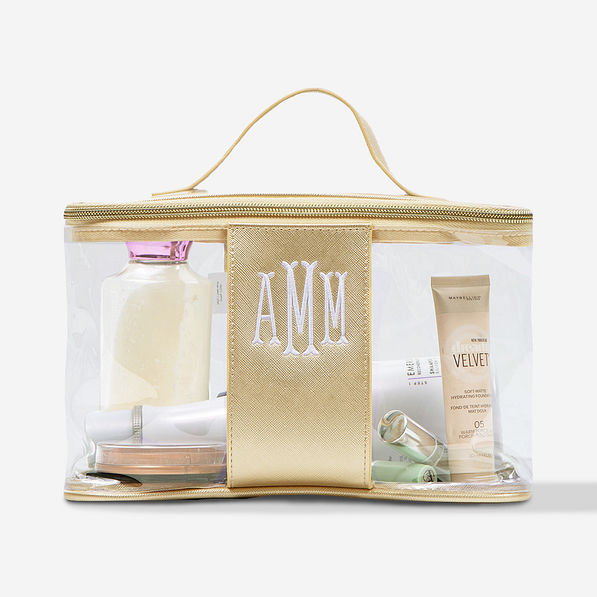 Monogrammed Clear Train Case