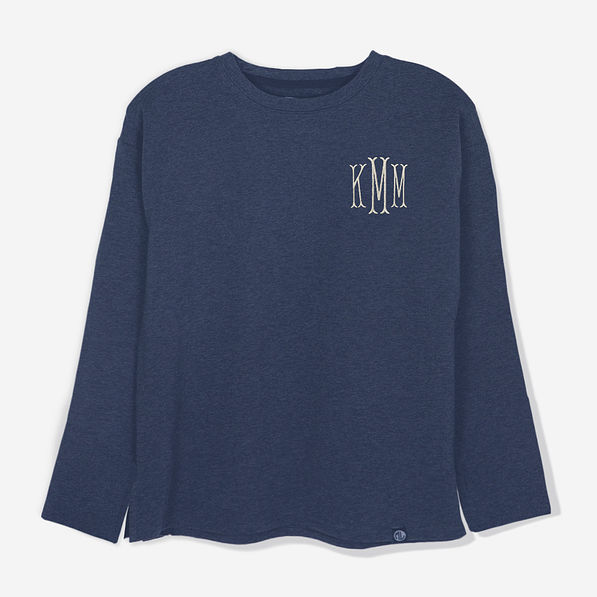 personalized contemporary sweatshirt in navy