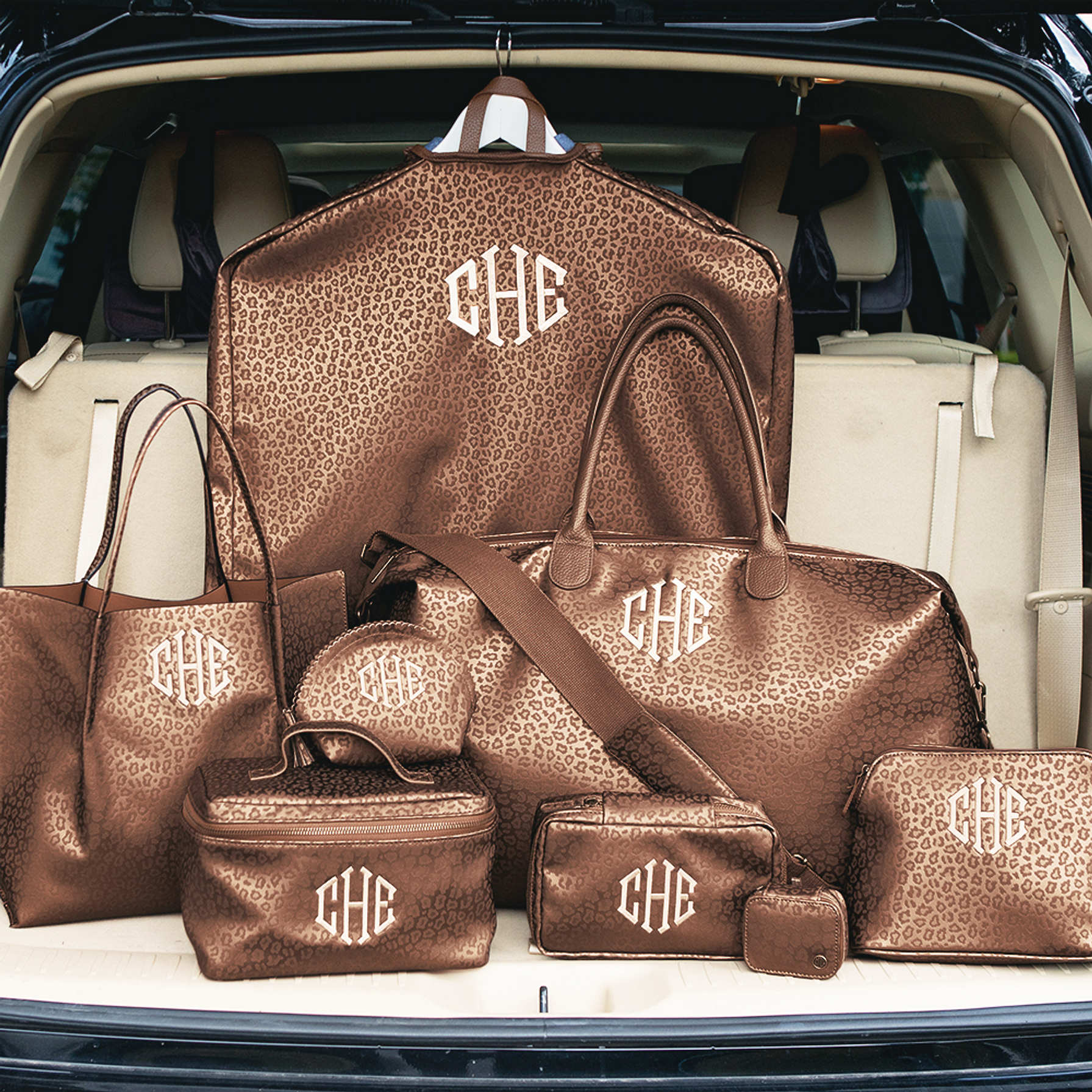 Personalized Metallic Leopard Garment Bag