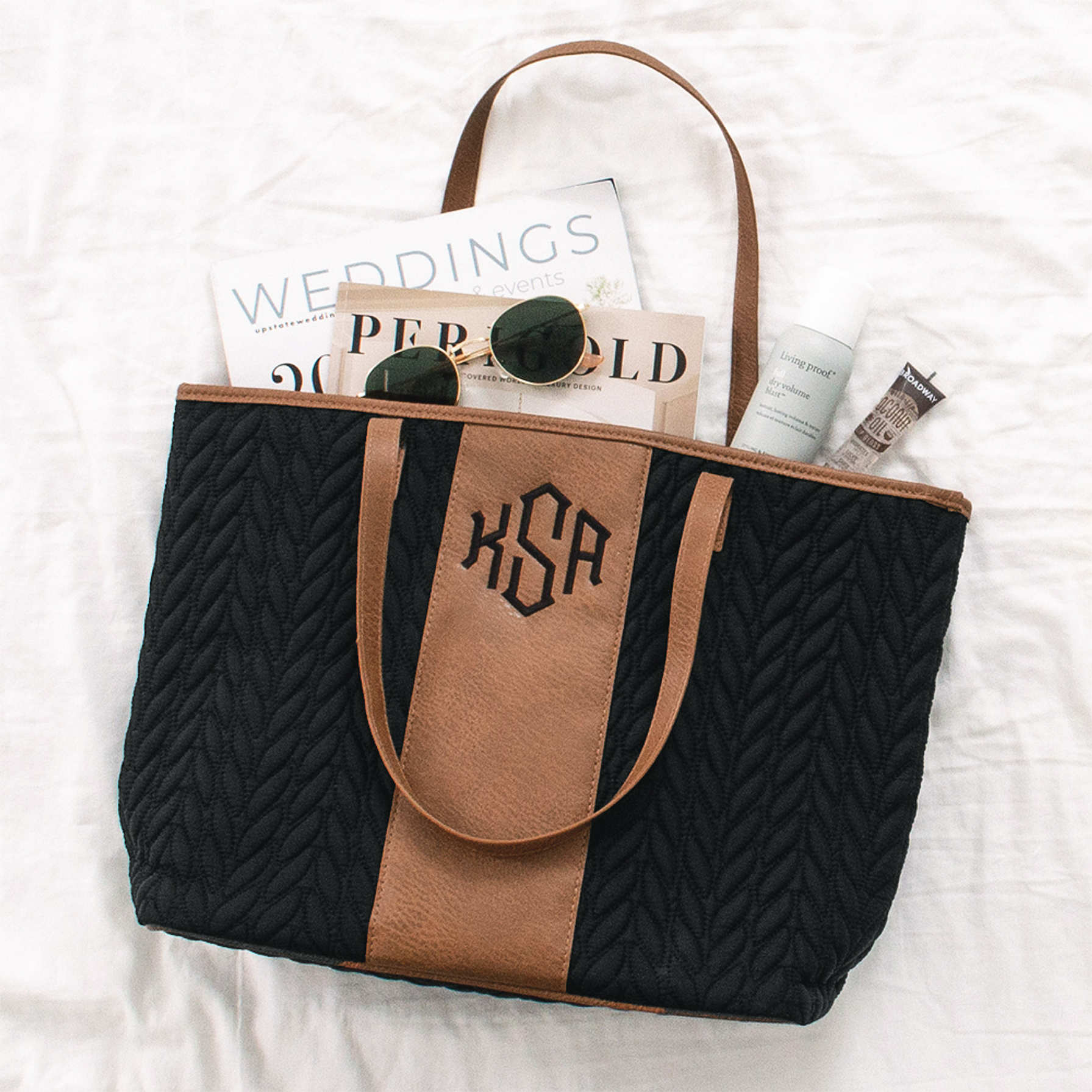 Monogrammed Quilted Tote