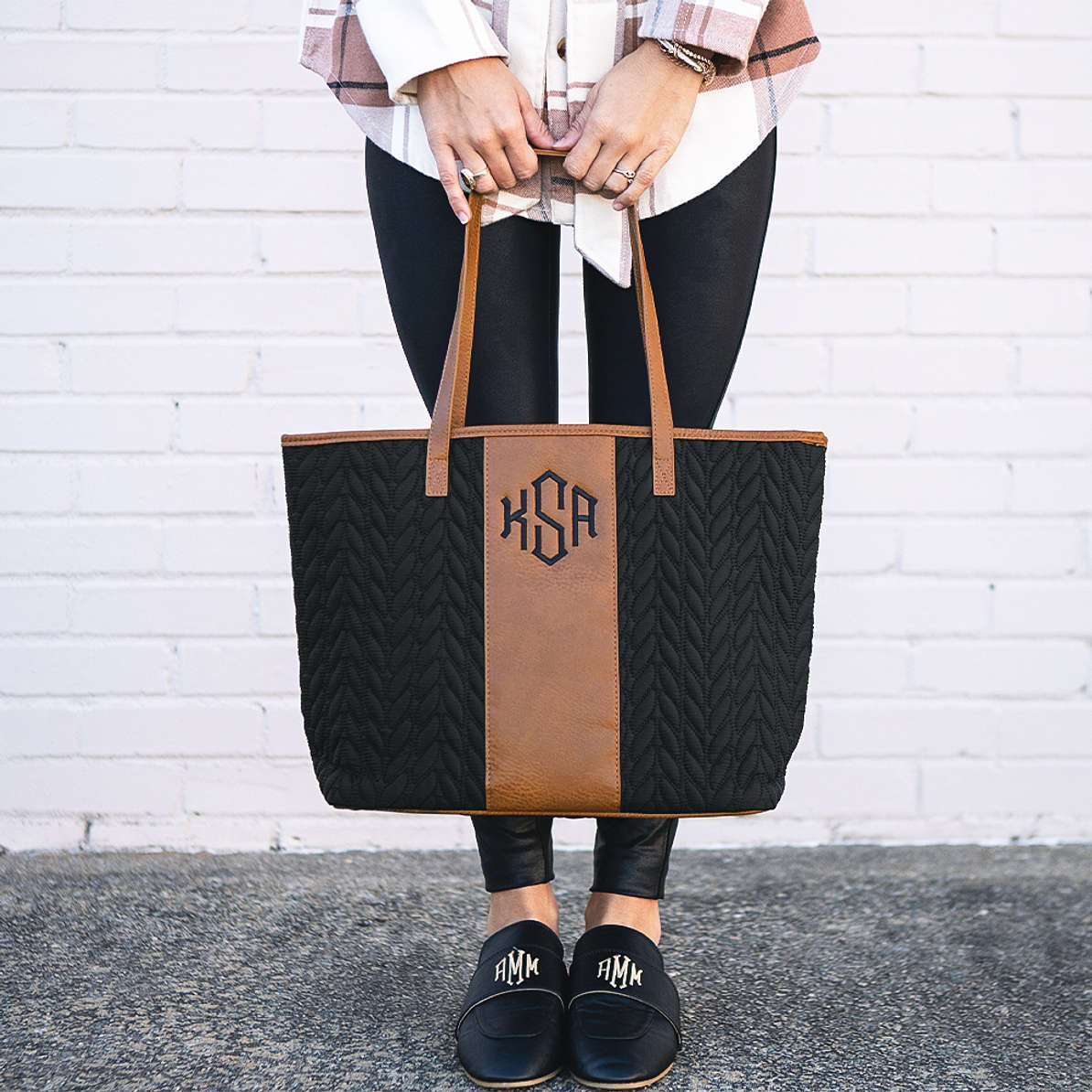 Monogrammed Quilted Tote