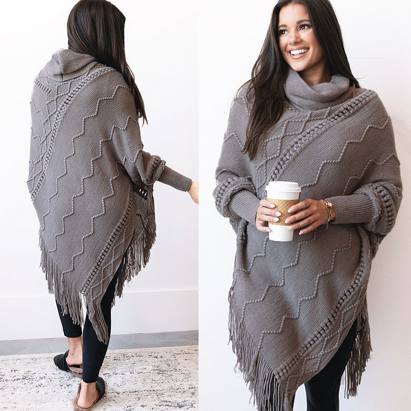 Ladies Poncho Sweater - Marleylilly