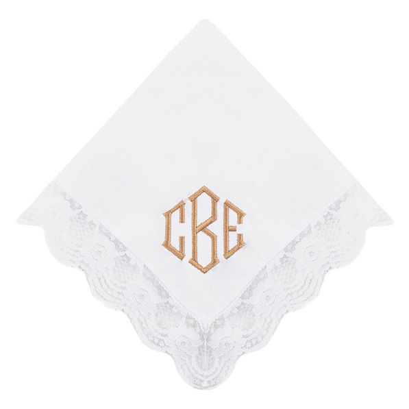 monogrammed bridal handkerchief