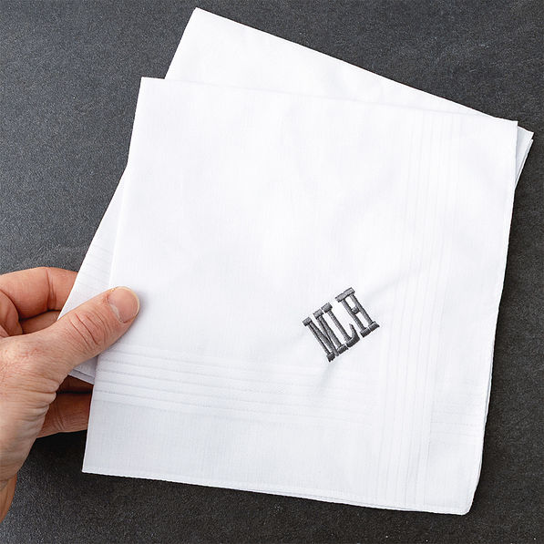 mens handkerchief set in hand