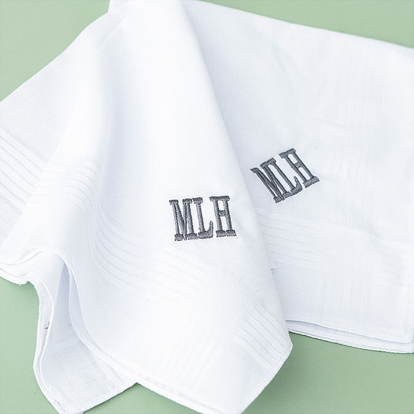 mens handkerchief set on green background