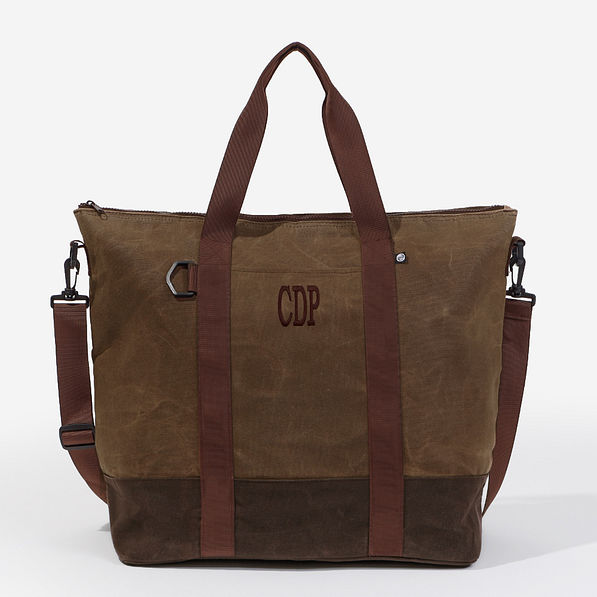 Men's Personalized Waxed Canvas Extra Large Tote Bag - Marleylilly