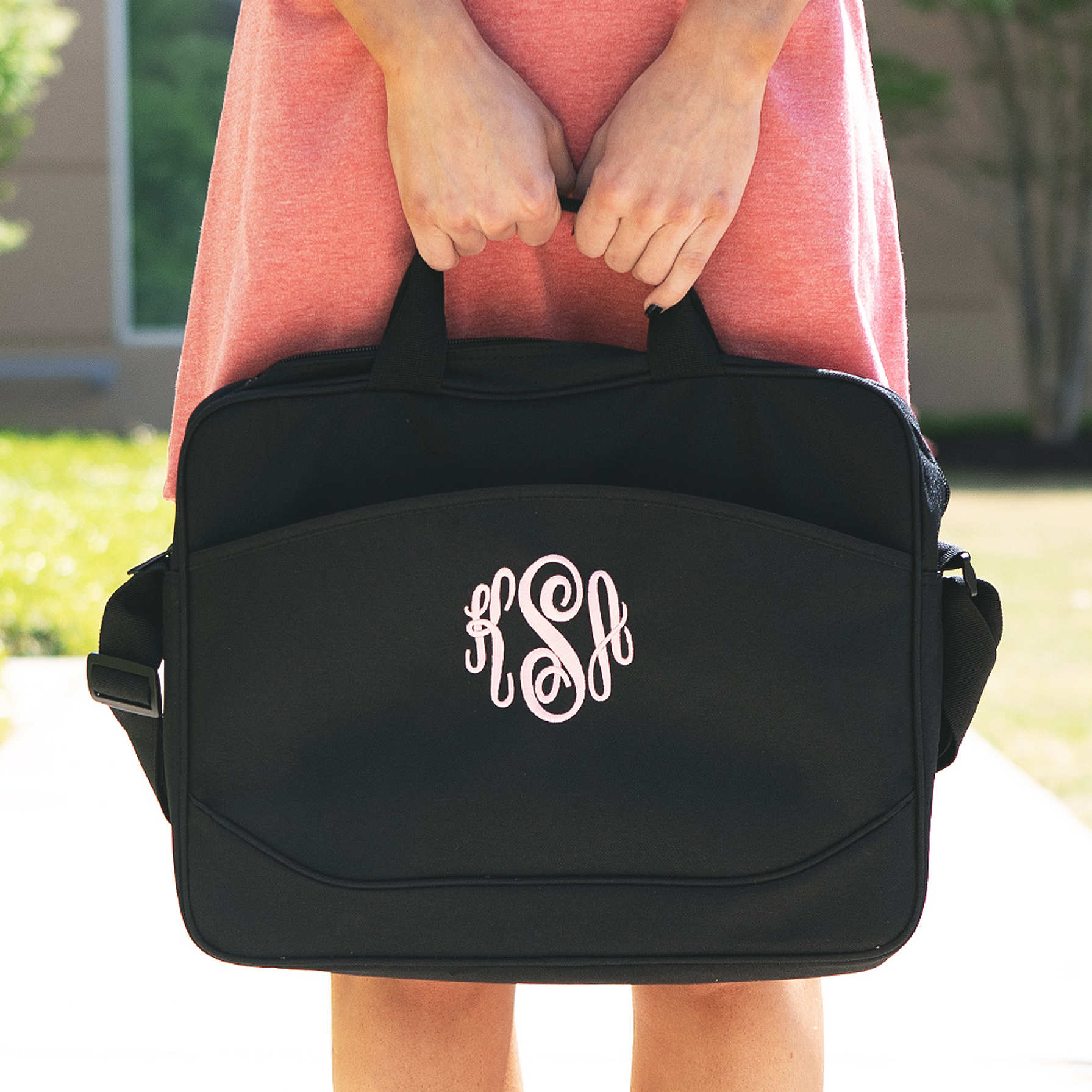 monogrammed computer bag