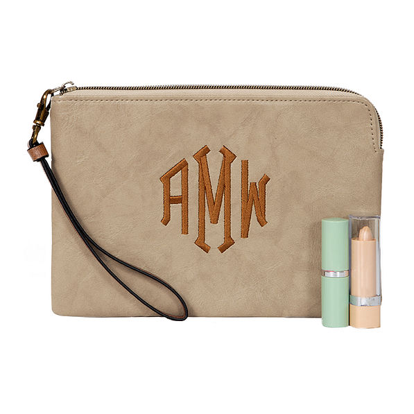 Everyday Essentials Pouch with Wristlet - Patterned Monogram