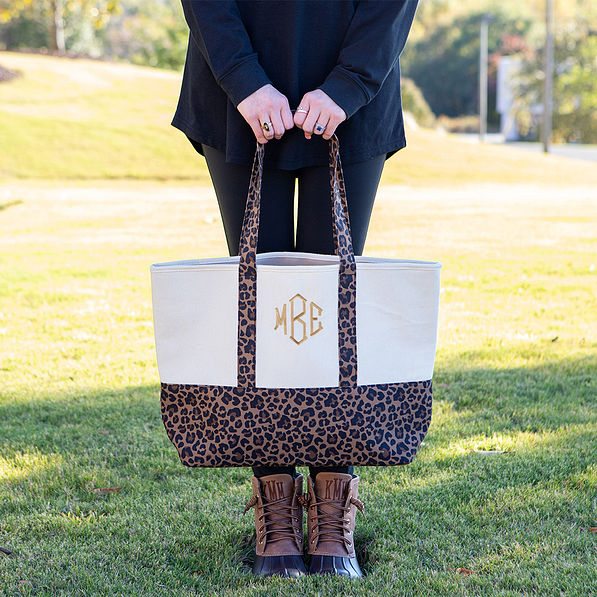 Leopard canvas tote bag online