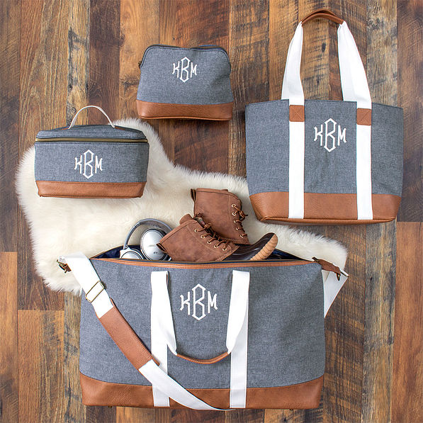 monogrammed chambray collection