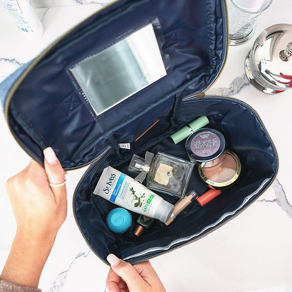 Inside of Chambray Train Case